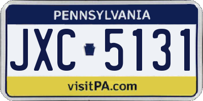 PA license plate JXC5131