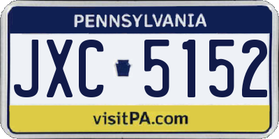 PA license plate JXC5152