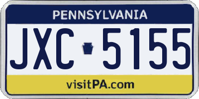 PA license plate JXC5155