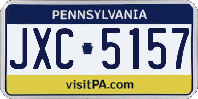 PA license plate JXC5157
