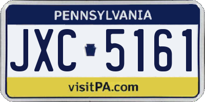 PA license plate JXC5161