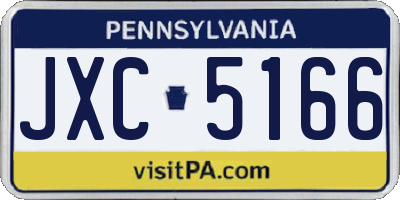 PA license plate JXC5166