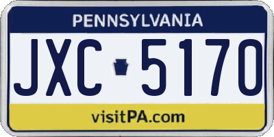 PA license plate JXC5170
