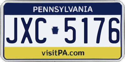 PA license plate JXC5176