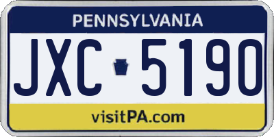 PA license plate JXC5190