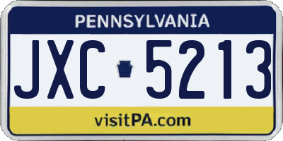 PA license plate JXC5213