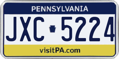 PA license plate JXC5224