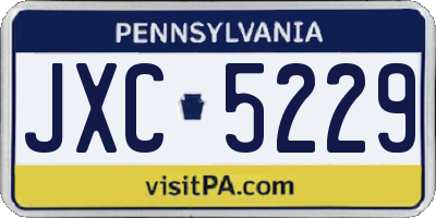 PA license plate JXC5229