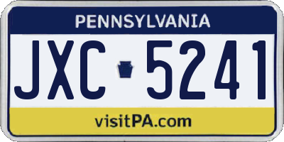 PA license plate JXC5241