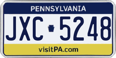 PA license plate JXC5248