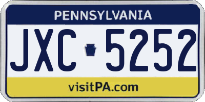 PA license plate JXC5252