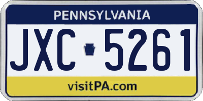 PA license plate JXC5261