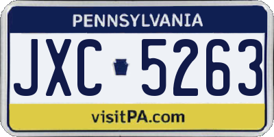 PA license plate JXC5263