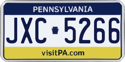 PA license plate JXC5266