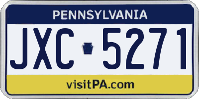 PA license plate JXC5271