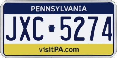 PA license plate JXC5274