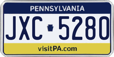 PA license plate JXC5280