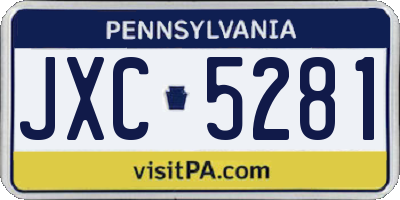 PA license plate JXC5281