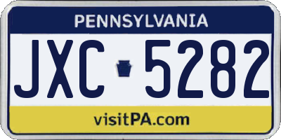 PA license plate JXC5282