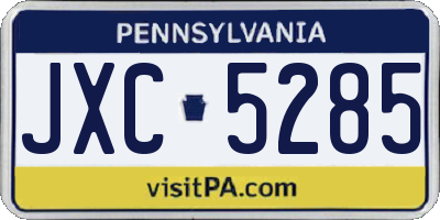 PA license plate JXC5285