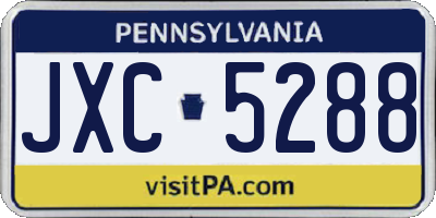 PA license plate JXC5288