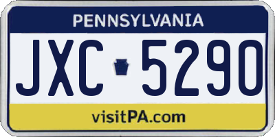 PA license plate JXC5290