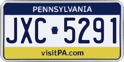 PA license plate JXC5291