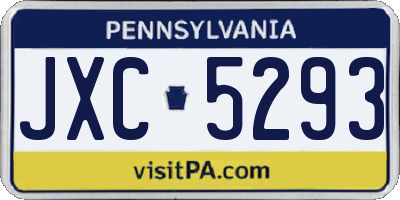 PA license plate JXC5293
