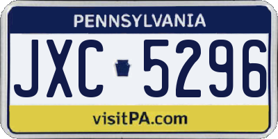 PA license plate JXC5296