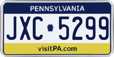 PA license plate JXC5299