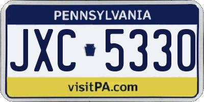PA license plate JXC5330