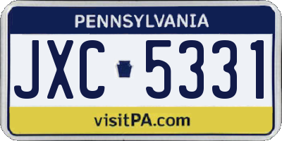 PA license plate JXC5331