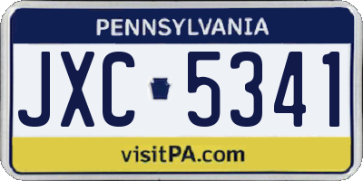 PA license plate JXC5341