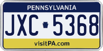 PA license plate JXC5368