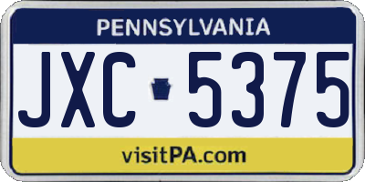 PA license plate JXC5375