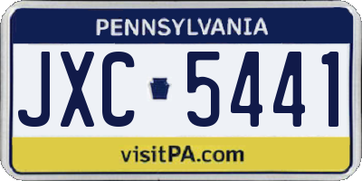 PA license plate JXC5441