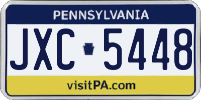 PA license plate JXC5448