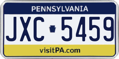 PA license plate JXC5459
