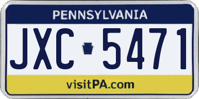 PA license plate JXC5471
