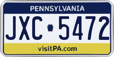 PA license plate JXC5472