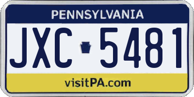 PA license plate JXC5481