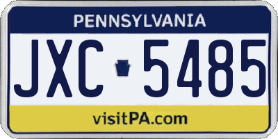 PA license plate JXC5485