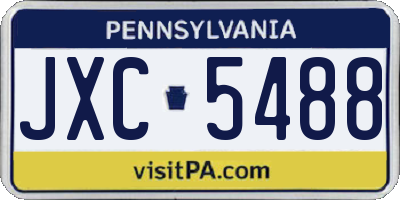 PA license plate JXC5488