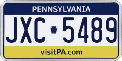 PA license plate JXC5489
