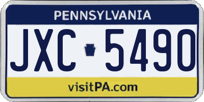 PA license plate JXC5490