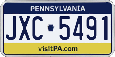 PA license plate JXC5491