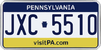 PA license plate JXC5510