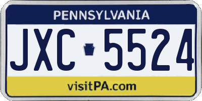 PA license plate JXC5524