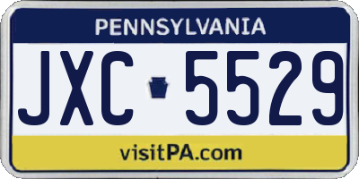 PA license plate JXC5529