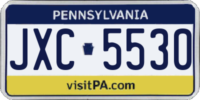 PA license plate JXC5530